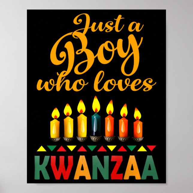 Ein Junge, der Kwanzaa Kinara Afrikanischer Stolz  Poster (Vorne)