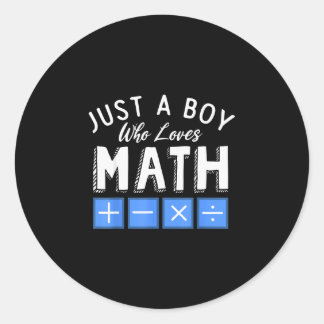 Ein Junge, der Mathe-Algebra lustige Mathematik li Runder Aufkleber