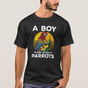 Ein Junge, der Papageien I Cockatiel Parrot Bird L T-Shirt