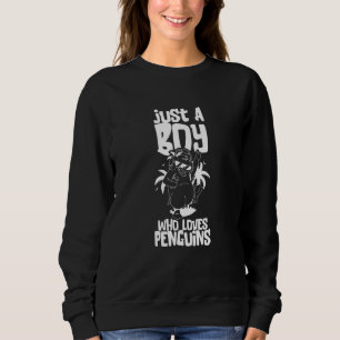 Ein Junge, der Pinguine antarktische Pinguine Lieb Sweatshirt
