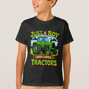 Ein Junge, der Traktoren liebt, lustiger Bauernhof T-Shirt