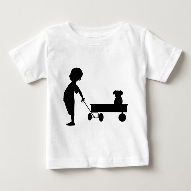 EIN JUNGE SEIN WAGON UND SEINEN HUND BABY T-SHIRT (Vorderseite)