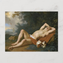 Ein Junge und sein Hund Postkarte