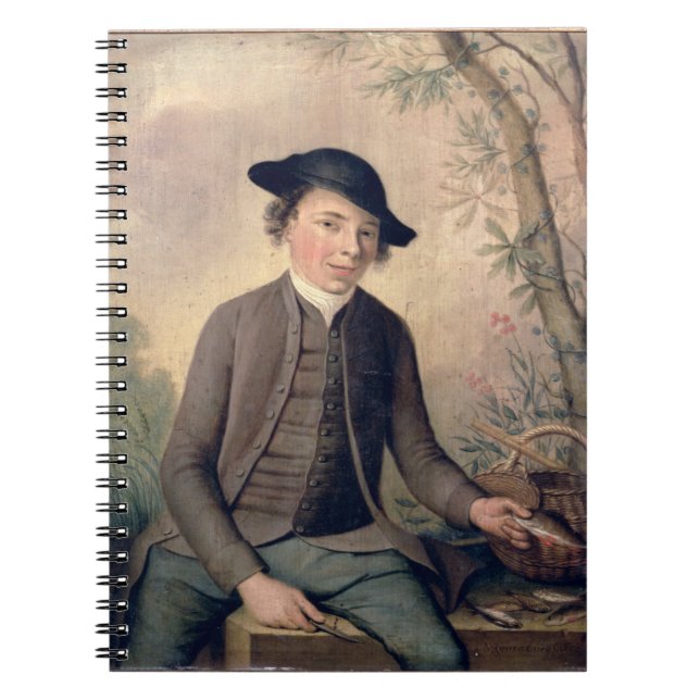 Ein junger Mann-ausweidender Fisch, 1782 (Platte) Notizblock (Vorderseite)
