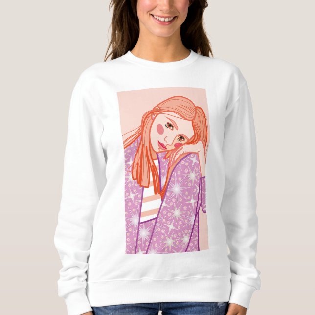 ein junges blondes Mädchen. Sweatshirt (Vorderseite)