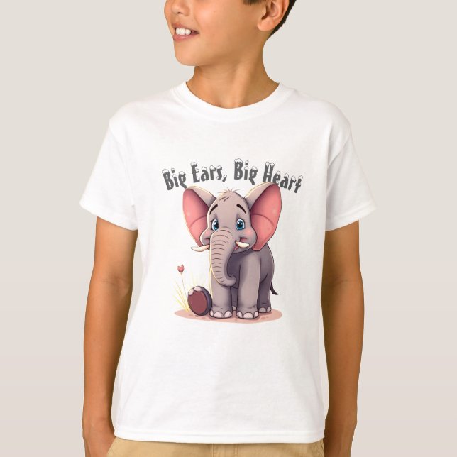 Ein junges Elefant Stehend auf einem kleinen Pflas T-Shirt (Vorderseite)