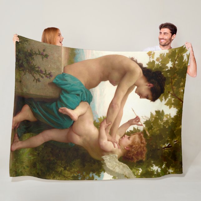 Ein junges Mädchen, das sich gegen Eros verteidigt Fleecedecke (Beispiel)