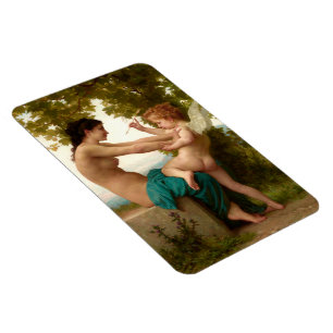 Ein junges Mädchen, das sich gegen Eros verteidigt Magnet