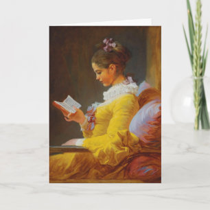 Ein junges Mädchen lesen (Der Leser) Karte