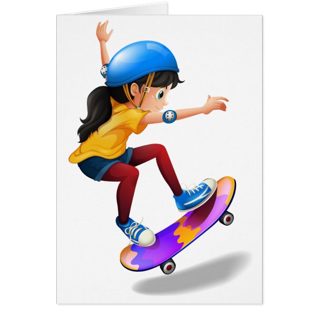 Ein junges Mädchen Skateboarding (Vorne)