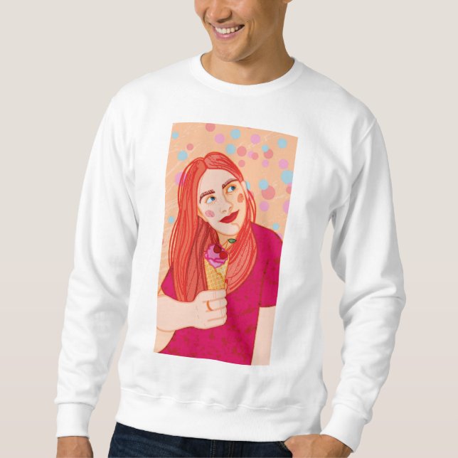 ein junges rot-haariges Mädchen. Sweatshirt (Vorderseite)