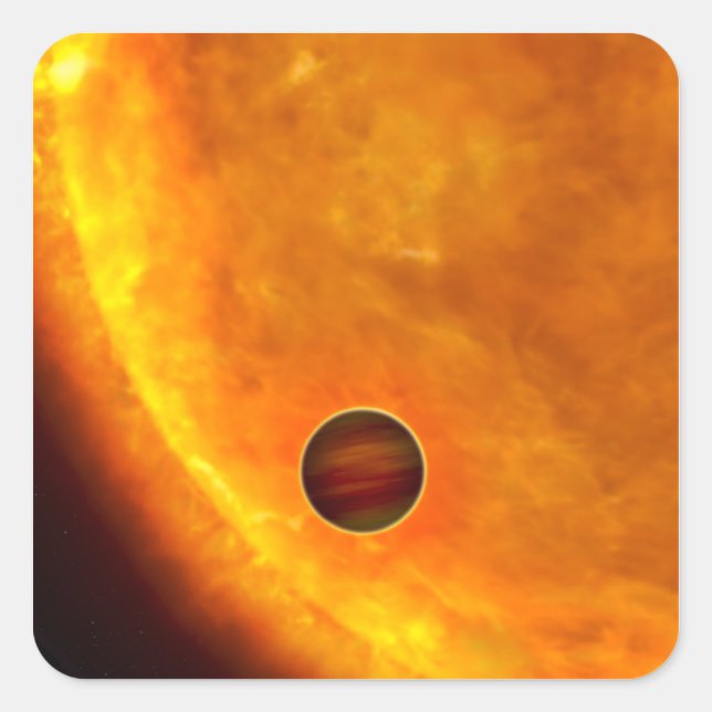 Ein jupitergroßer Planet Quadratischer Aufkleber (Vorderseite)