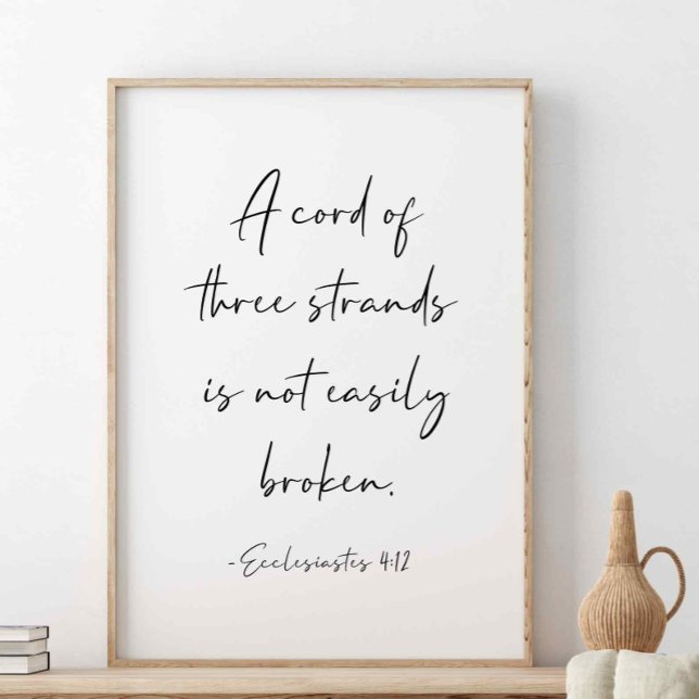 Ein Kabel mit drei Stränden, ecclesiastes 4:12 Poster (Von Creator hochgeladen)