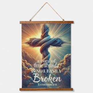 "Ein Kabel mit drei Strängen" Ecclesiastes 4:12 Wandteppich Mit Holzrahmen