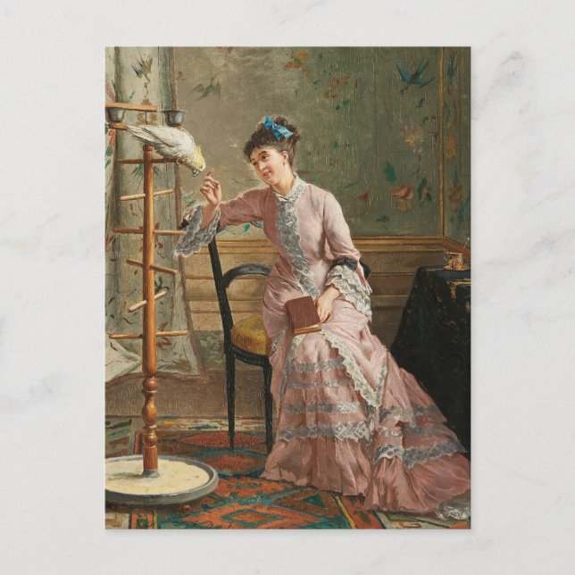 Ein Kakadu | Gustave Léonard de Jonghe Postkarte (Vorderseite)