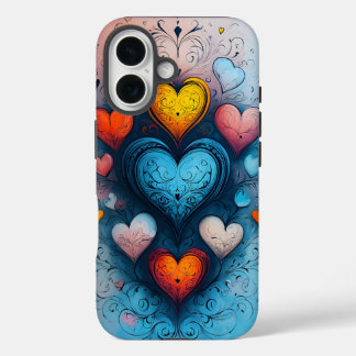 Ein Kaleidoskop der Liebe: Ein lebendiges Gehör iPhone 16 Hülle