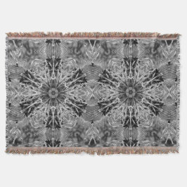 Ein Kaleidoskop von Winterfrost Schwarz und Weiß Decke