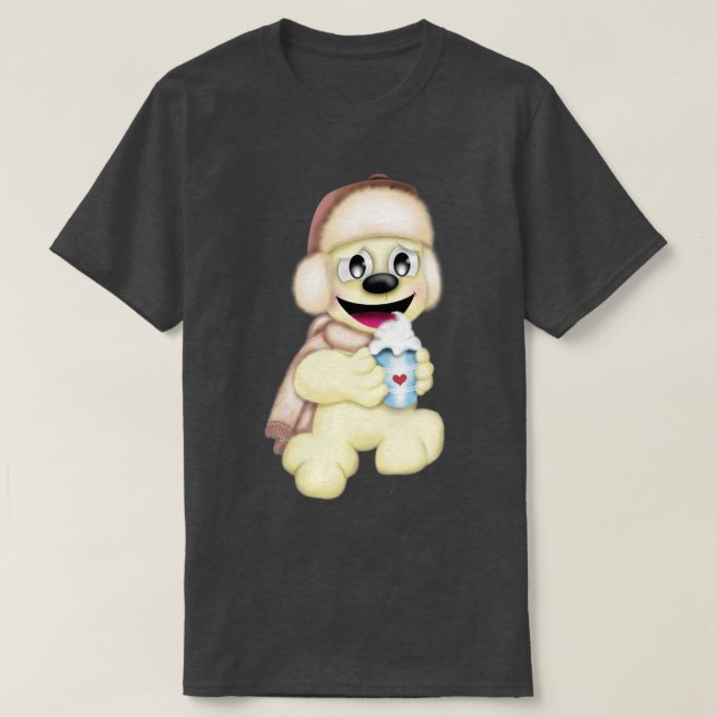 Ein kalter Bär mit einem heißen Getränk T-Shirt (Design vorne)
