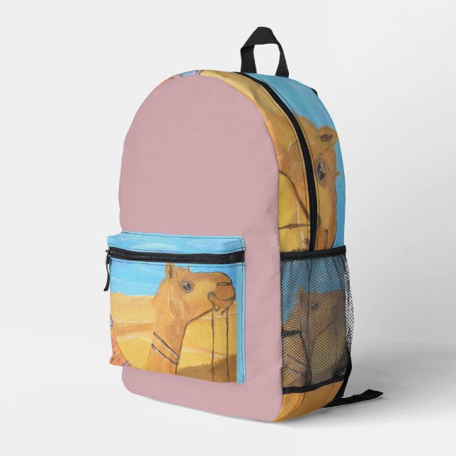 Ein Kamel-Rucksack  Bedruckter Rucksack (Rückseitige Ecke Rechts)