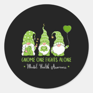 Ein Kampf allein Green Ribbon Mental Health Awaren Runder Aufkleber