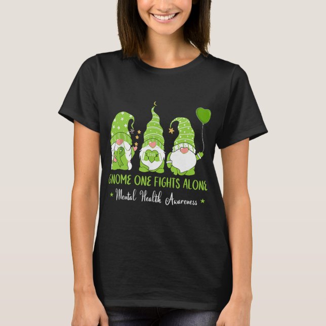Ein Kampf allein Green Ribbon Mental Health Awaren T-Shirt (Vorderseite)