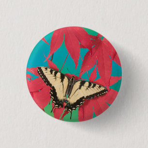 Ein kanadischer Tigerschwalbenschmetterling Button