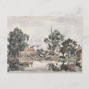 Ein Kanal in Den Haag, 1868 Postkarte