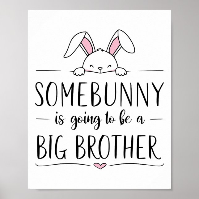 Ein Kaninchen wird ein großer Bruder Ostern schwan Poster (Vorne)