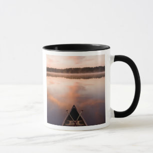 Ein Kanu ruht am Ufer des Pawtuckaway Lake Tasse