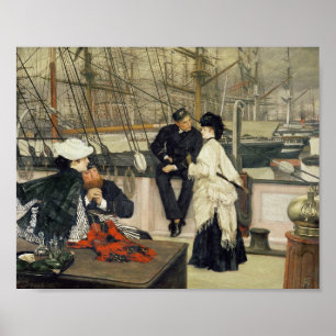 Ein Kapitän und First Mate, der die Damen unterhäl Poster