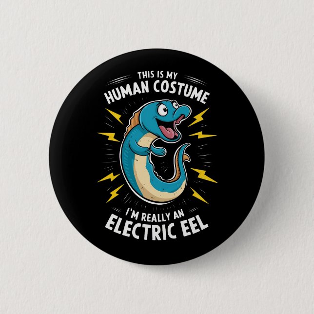 Ein Karikatur-Blauaal Button (Vorderseite)