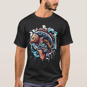 Ein Karpfen springt aus dem Wasser. T-Shirt
