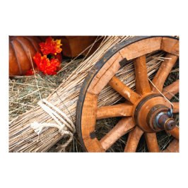 Ein Kart-Rad, Hay, Pumpkin Fotodruck