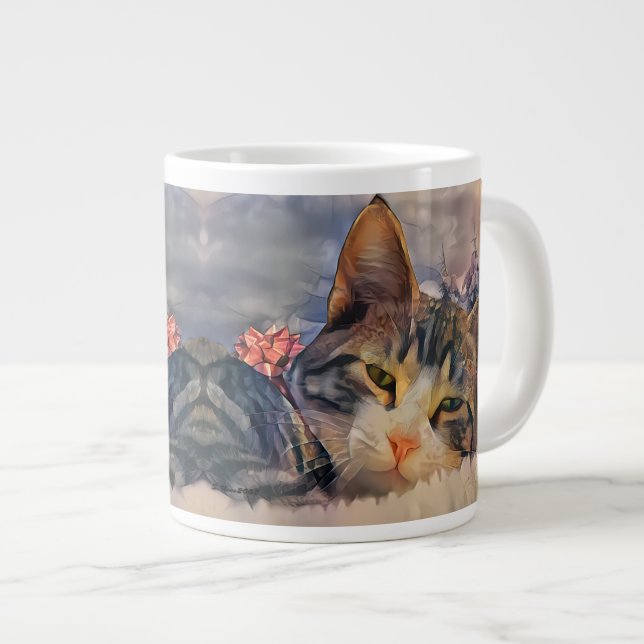 Ein Kätzchen Weihnachten Jumbo-Tasse (Vorderseite Rechts)