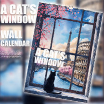 Ein Katzen-Fenster-Kalender – Eine schwarze Katze 
