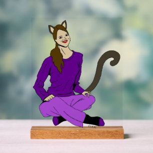 ein Katzenmädchen Acrylschild