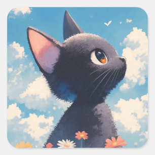 Ein Katzenwiesen-Rätsel Quadratischer Aufkleber