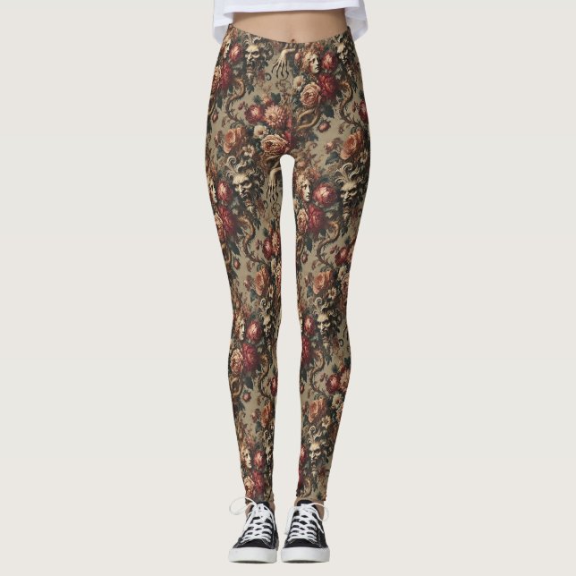 Ein Kautionär Geblüht - gotisch Viktorianisch Leggings (Vorderseite)