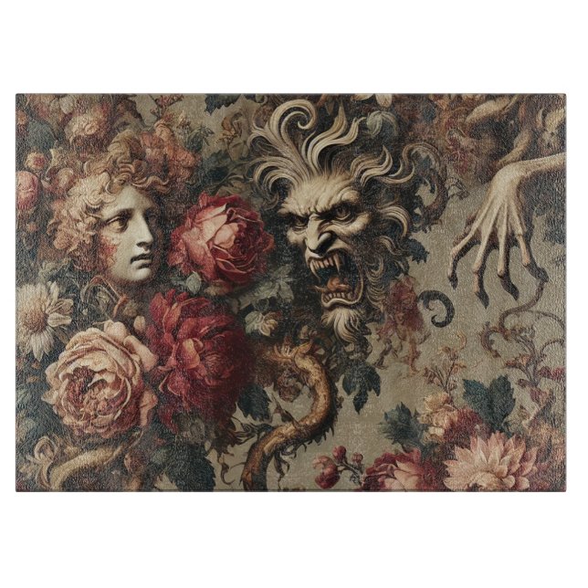 Ein Kautionär Geblüht - gotisch Viktorianisch Schneidebrett (Vorderseite)