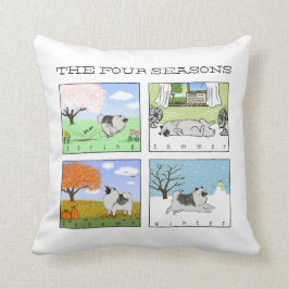 Ein Keeshond genießt die vier Jahreszeiten - Spaß Kissen