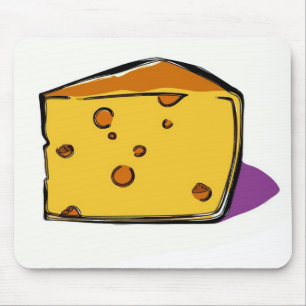 Ein-Keil-von-gelb-Käse-mit-Loch-Pop-Kunst Mousepad