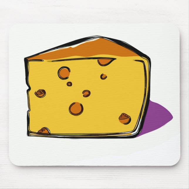 Ein-Keil-von-gelb-Käse-mit-Loch-Pop-Kunst Mousepad (Vorne)
