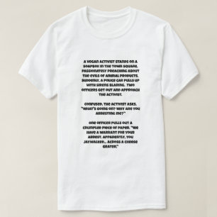 Ein KI-Witz über ein veganes Wesen, das Sie ins Ge T-Shirt
