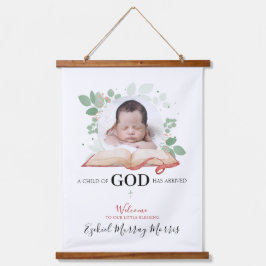 Ein Kind Gottes ist angekommen Wandteppich Mit Holzrahmen