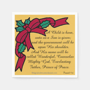 Ein Kind ist geborene Schrift Weihnachten Serviette