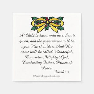 Ein Kind ist geborenes Scripture-Weihnachten Serviette