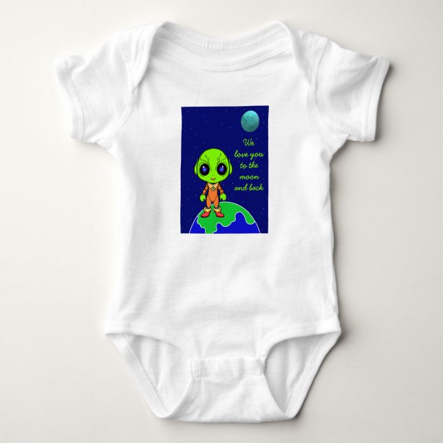 Ein Kinderstück mit Alien und Mond von Jo Images B Baby Strampler (Vorderseite)