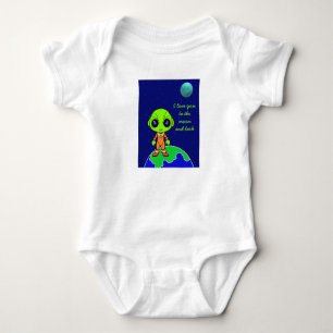 Ein Kinderstück mit Alien und Mond von Jo Images Baby Strampler