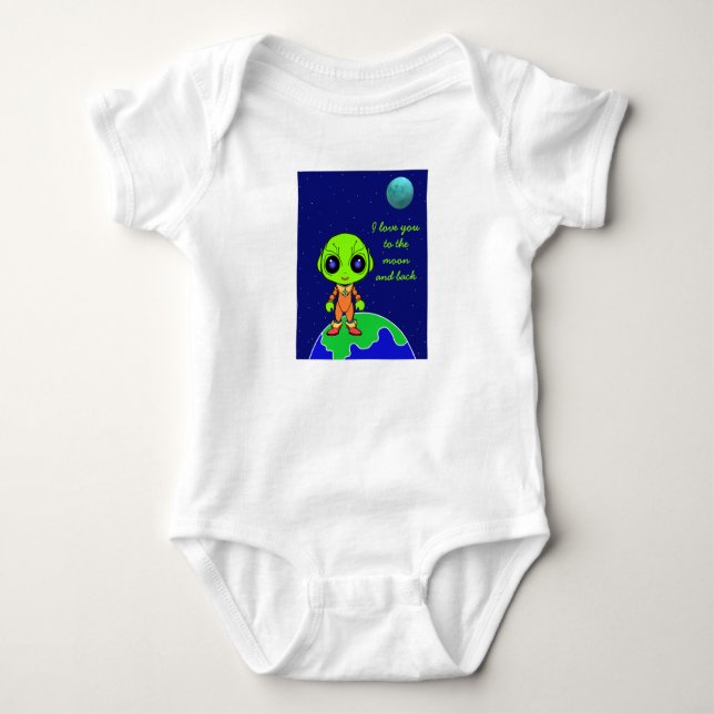 Ein Kinderstück mit Alien und Mond von Jo Images Baby Strampler (Vorderseite)