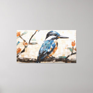 Ein Kingfisher Mosaic Digital Design Modern/Minima Leinwanddruck